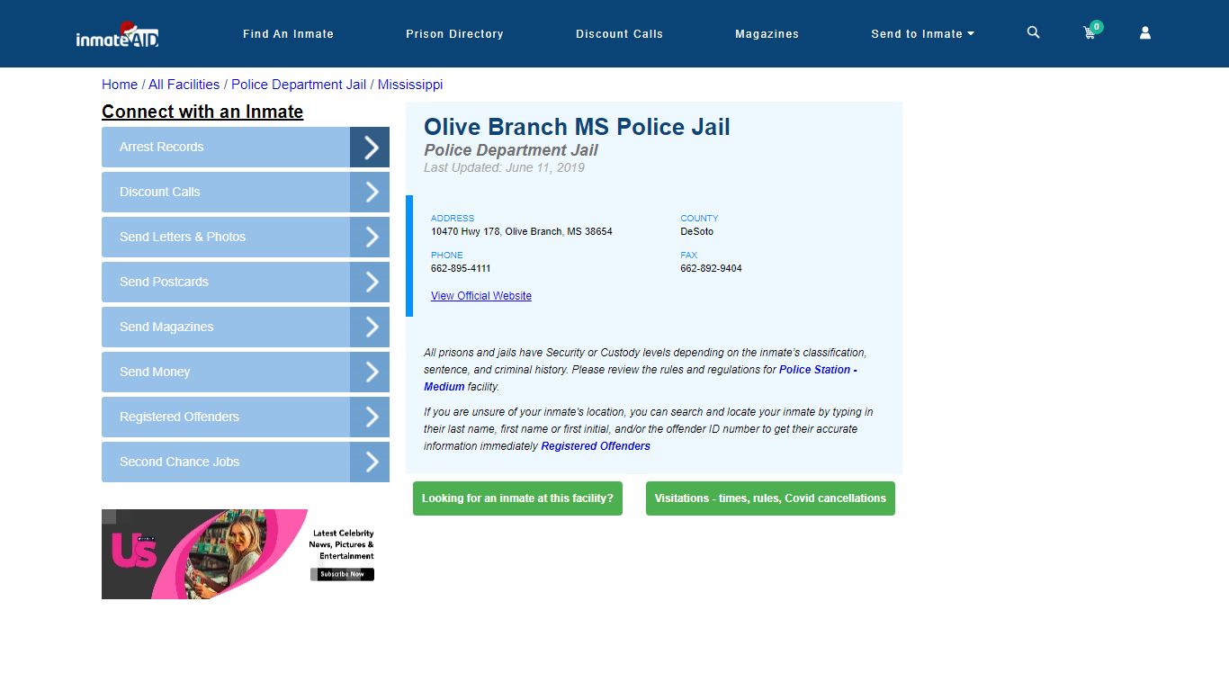Olive Branch MS Police Jail & Inmate Search - Olive Branch, MS