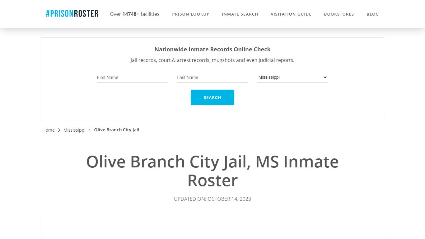 Olive Branch City Jail, MS Inmate Roster - Prisonroster